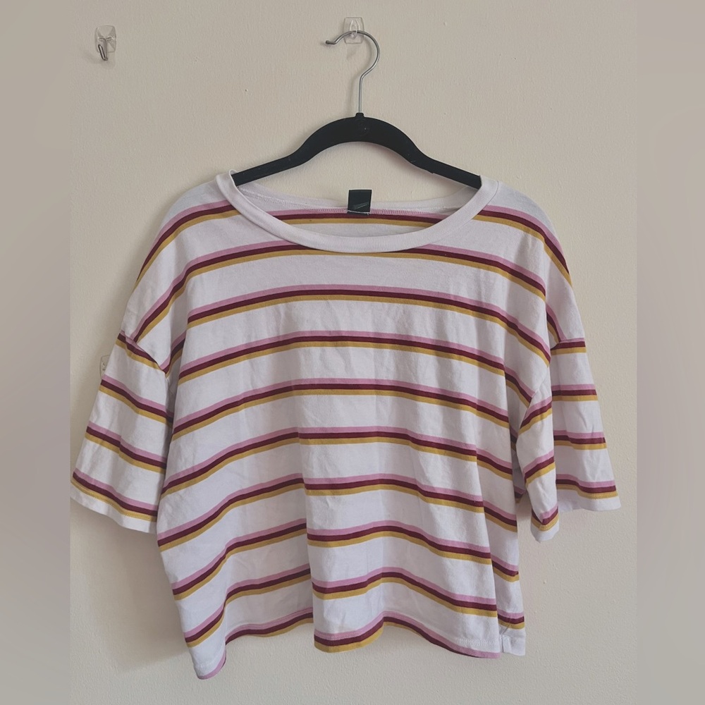wild fable striped boxy crop top